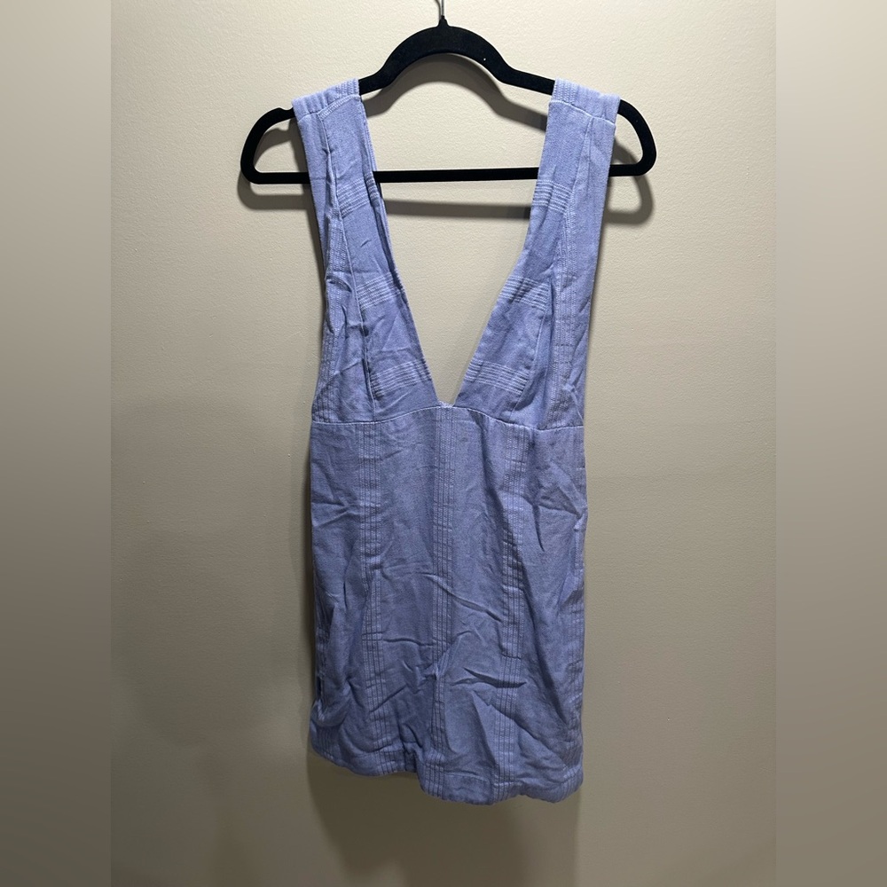 Free People Light Blue V-Neck Dress